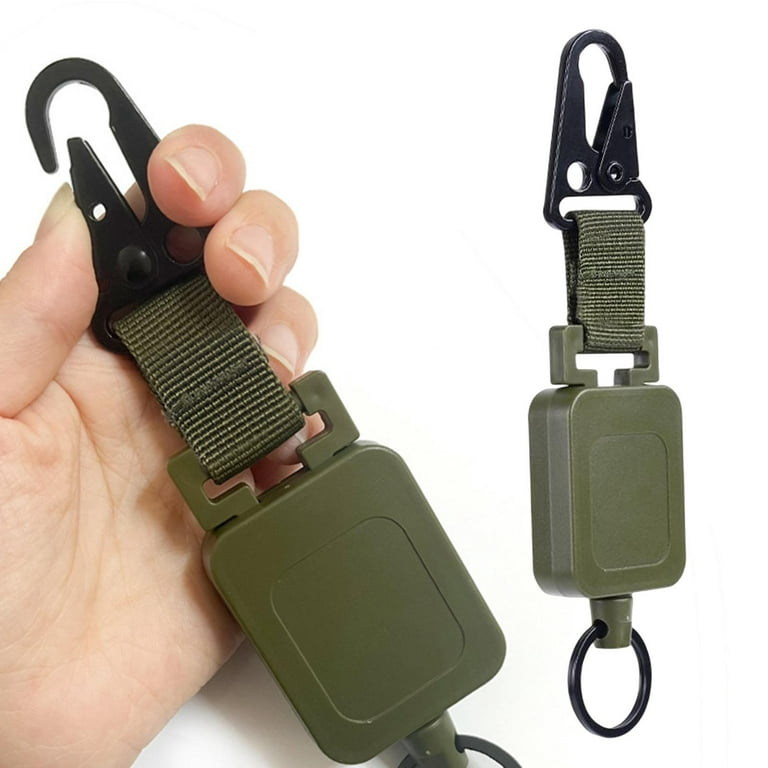 Fly Fishing Zinger Retractable Badge Holder with 23 inch Cord Heavy Duty  Fttings Retractor Tool Key Chain Reel Clip for Hiking Climbing