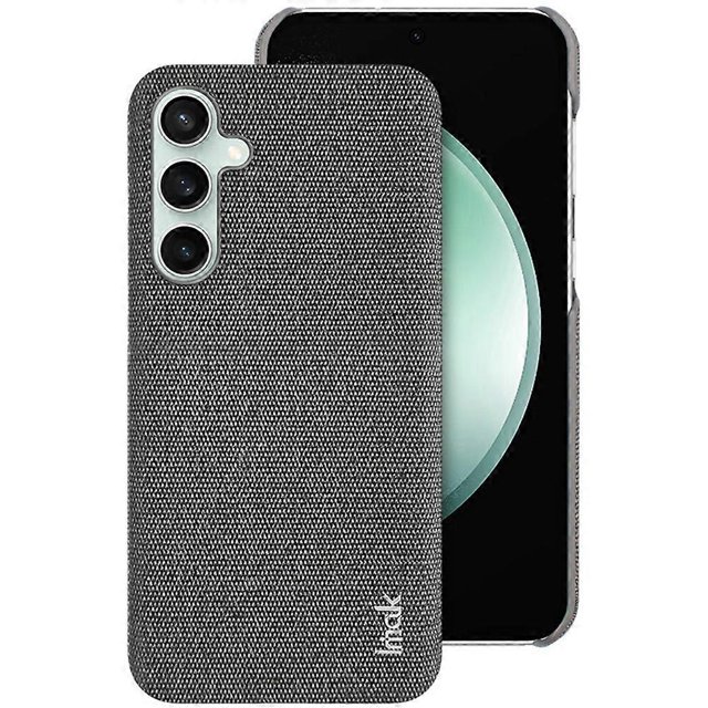 IMAK Ruiyi Series for Samsung Galaxy S24 FE Case Classic Fabric Texture Leather + PC Phone Cover - L