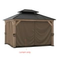 thumbnail image 3 of Sunjoy Replacement Universal Curtains Panles,Waterproof Gazebo Privacy Curtain, 4-Panel Screen Walls for 10 x 12 ft Gazebo, Patio & Backyard Protection, 3 of 4