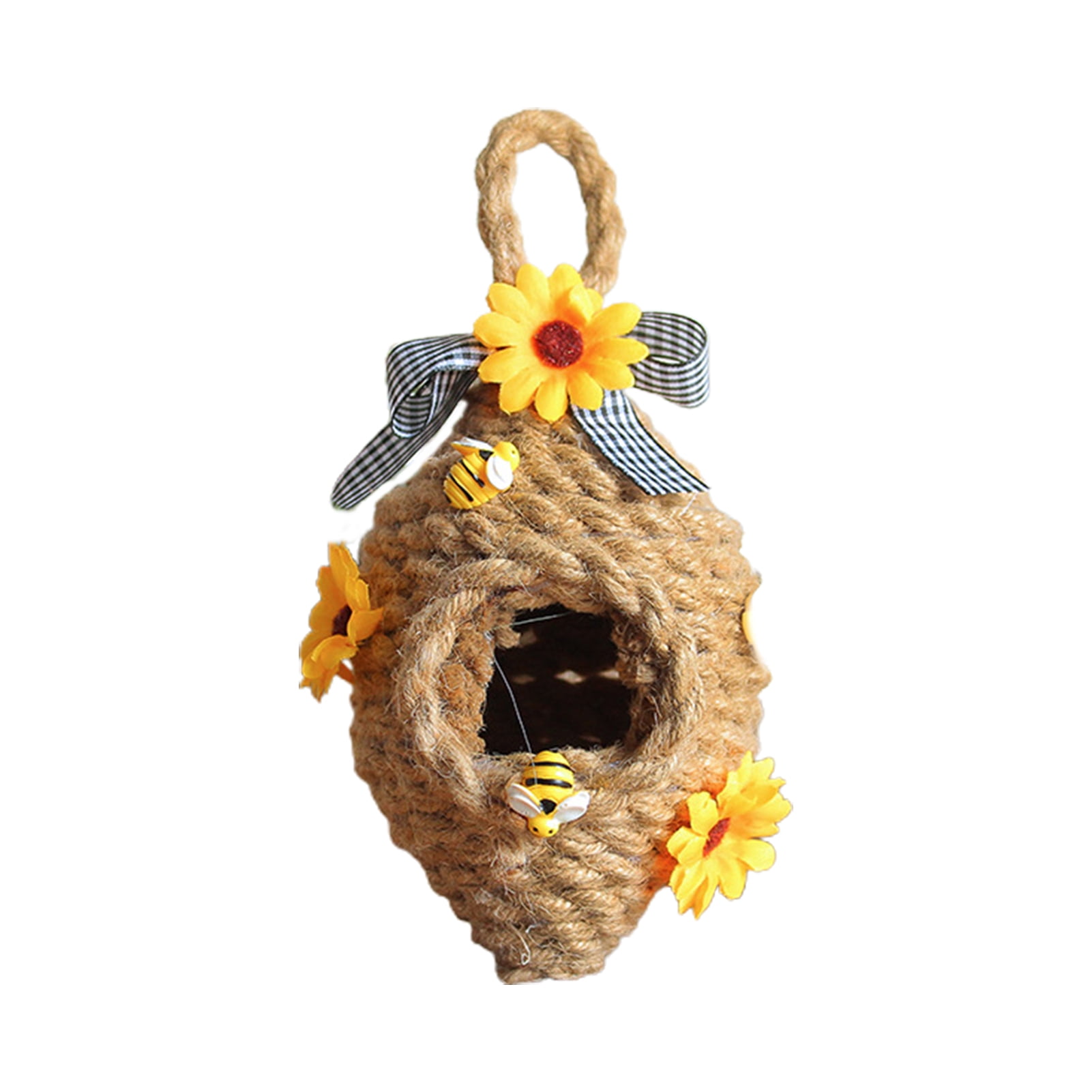 Honey Bee and Jute Hive Twine Bee Skep Farmhouse Tiered 