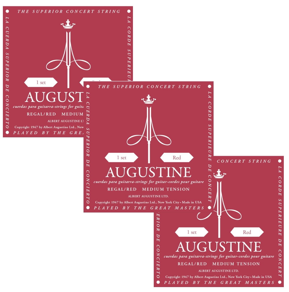 Augustine Guitar Strings 3-Packs Classical Regal Red Medium Tension 531A