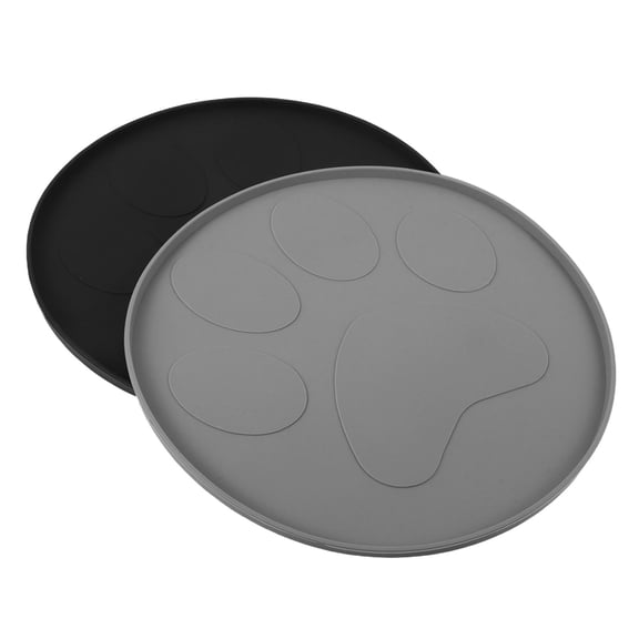 TITINICE 2Pcs Durable Waterproof Dog Feeding Mat with Non Slip Base and Cute Paw Print Pattern