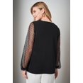 thumbnail image 3 of Jessica London Women's Plus Size Stretch Crepe Square Neck Mixed Media Top, 3 of 5