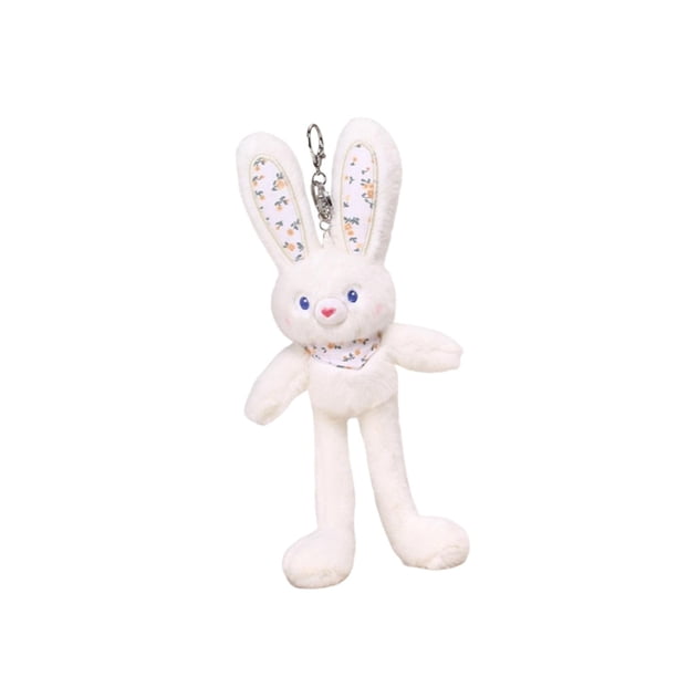Llavero de peluche de conejito para mochila, llavero de conejo, adorno para bolso para adolescentes, niñas y niñas. Blanco