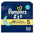thumbnail image 1 of ZZZ Overnight Diapers, Size 5 (27+ lbs), Nighttime Protection Disposable Baby Diaper, 1 of 28