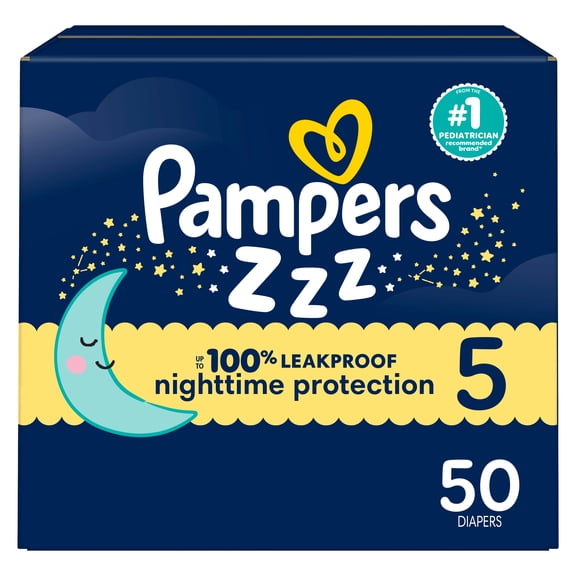 ZZZ Overnight Diapers, Size 5 (27+ lbs), Nighttime Protection Disposable Baby Diaper