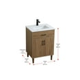 thumbnail image 2 of Elegant Kitchen and Bath Chandler 24 Inch Single Bathroom Vanity In Walnut Brown, 2 of 13