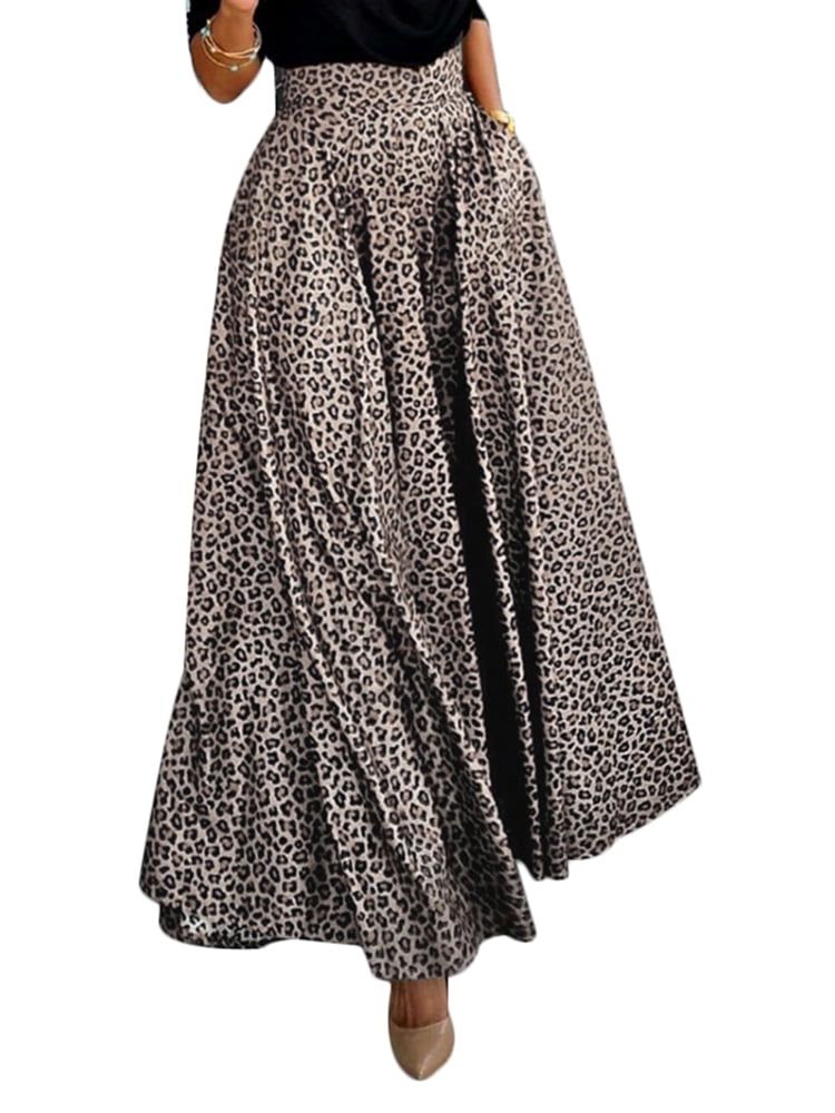 maxi leopard skirts