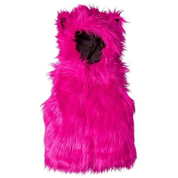 Widgeon Girls Vest Faux Fur Outwear Sleeveless Coat Outdoor Female, Pink, Size: 6X