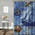 thumbnail image 2 of Orinice Items Nautical Coastal Shower Curtain,Sailboat Compass Lighthouse Beach Decor,Ocean Underwater Theme Shower Curtains for Bathroom,Waterproof Washable Polyester Shower Curtain, 69x72, 2 of 7