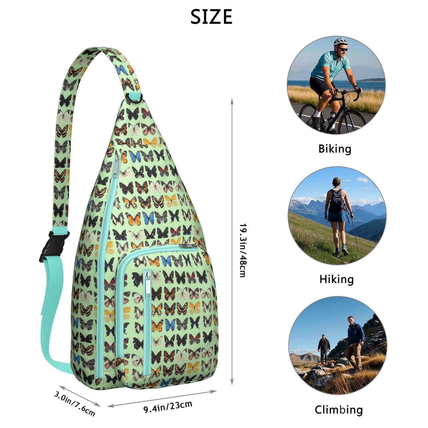 Butterfly Sling Backpack – Stylish Floral Crossbody Bag, Lightweight Shoulder Backpack for Travel, Hiking & Everyday Use