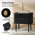 thumbnail image 6 of Tina's Home 22" Tall Modern Tambour Accent Cabinet with Sliding Slatted Door for Living Room Small Spaces, Black, 6 of 8