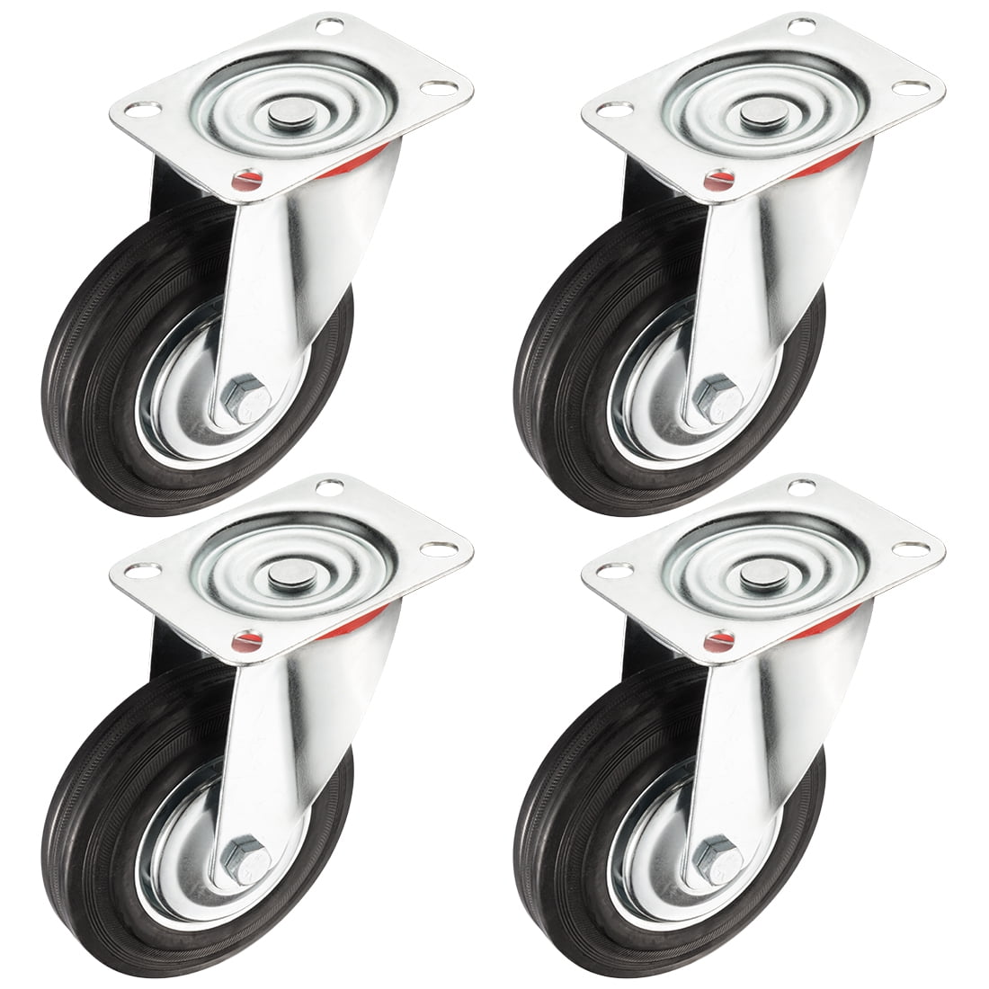4 Pack 6inch Swivel Caster Wheel, 360 Degree Plate, 331 lbs. Load