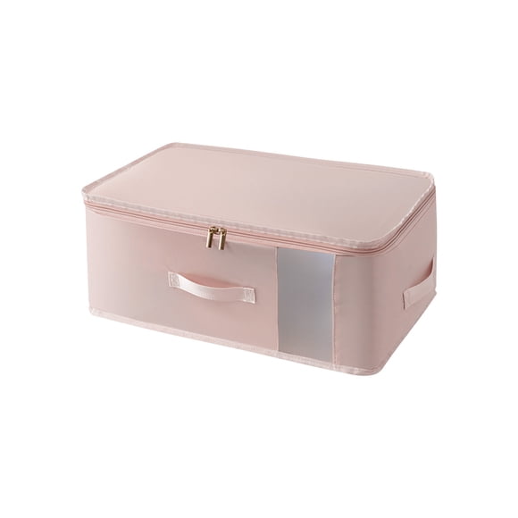 Sacs de Couette pour Rangement de Garde-Robe, Sac de Rangement sous le Lit avec Fenêtre Transparente et Poignées pour Hommes Femmes, 23.62X15.75X9.84 Pouces, Beige