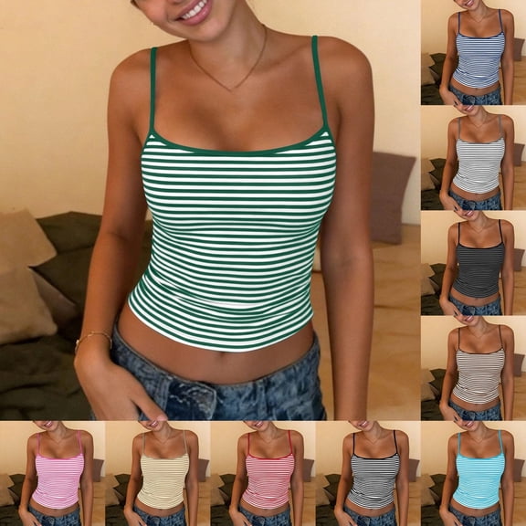 LILIYA Women's Tank Tops Soft Plain Womens Summer Tank Tops Adjustable Straps Breathable Crew Neck Sleeveless Shirts Camisoles for Women Casual Basic Cami Shirts