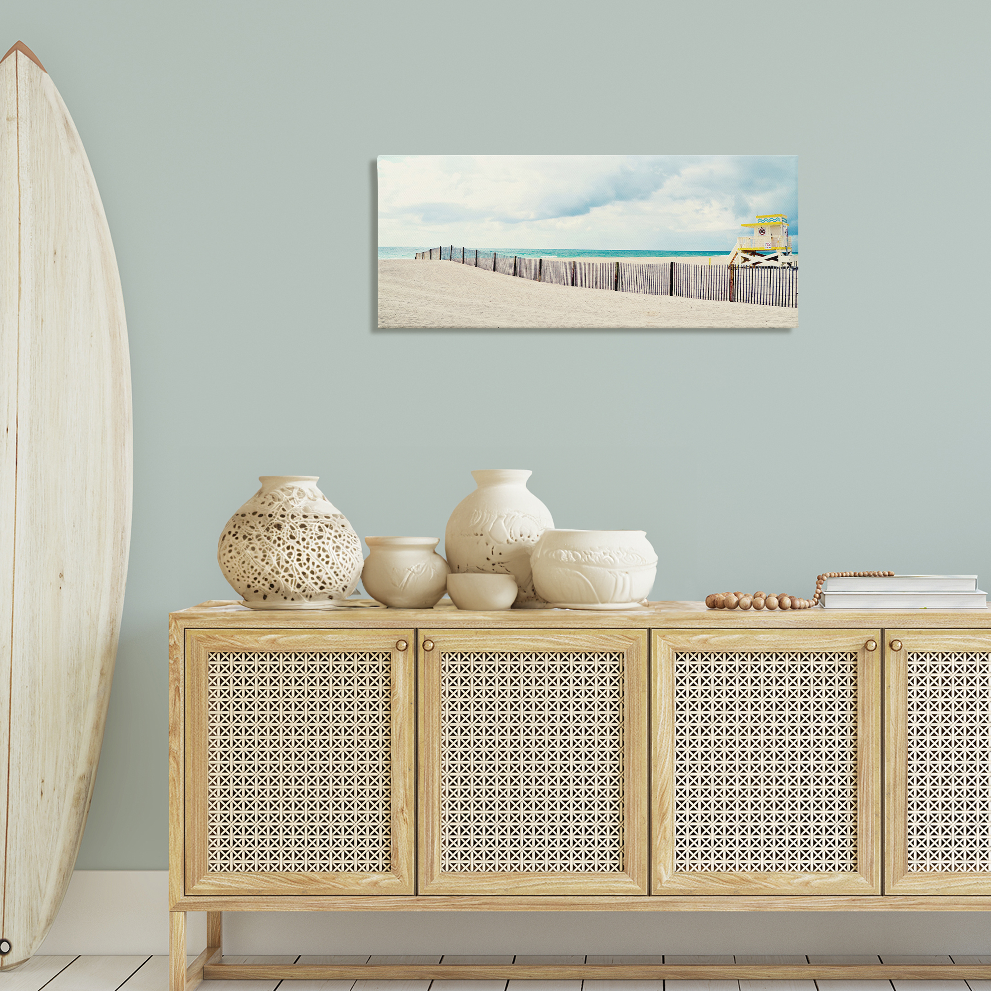 Stupell Industries Sandy Boardwalk Way Nautical & Beach Photography Wrapped Canvas Art Print Wall Art, 40 x 17