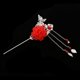 thumbnail image 4 of Palillo de Pelo Floral Macarena Hojas de Imitación Rojo, 4 of 8