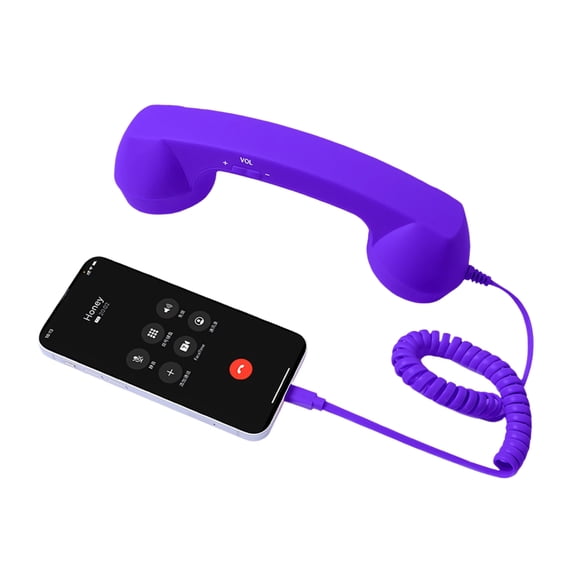 7829 New Ergonomic Retro Phone Handset With Type C Plug And Tangling proof Cord