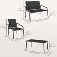 thumbnail image 3 of Outsunny 4 Piece Patio Furniture Set, Deep Outdoor Conversation Set, Black, 3 of 10