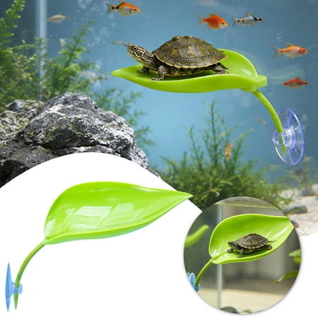 Tank Leaf Shape Basking Platform With Suction Cups For Turtle Reptile Aquarium Small Amphibians