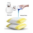 thumbnail image 6 of Outdoor Pillows Waterproof, Yellow Striped Throw Pillows with Inserts Included, Stripes Farmhouse Modern Indoor Outdoor Decorative Lumbar Pillow for Bed/Couch/Patio 16"x16", 2Pcs, 6 of 8