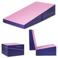 thumbnail image 4 of Costway Incline Gymnastics Exercise Mat Folding Wedge Ramp Fitness Mat Tumbling Pink, 4 of 8