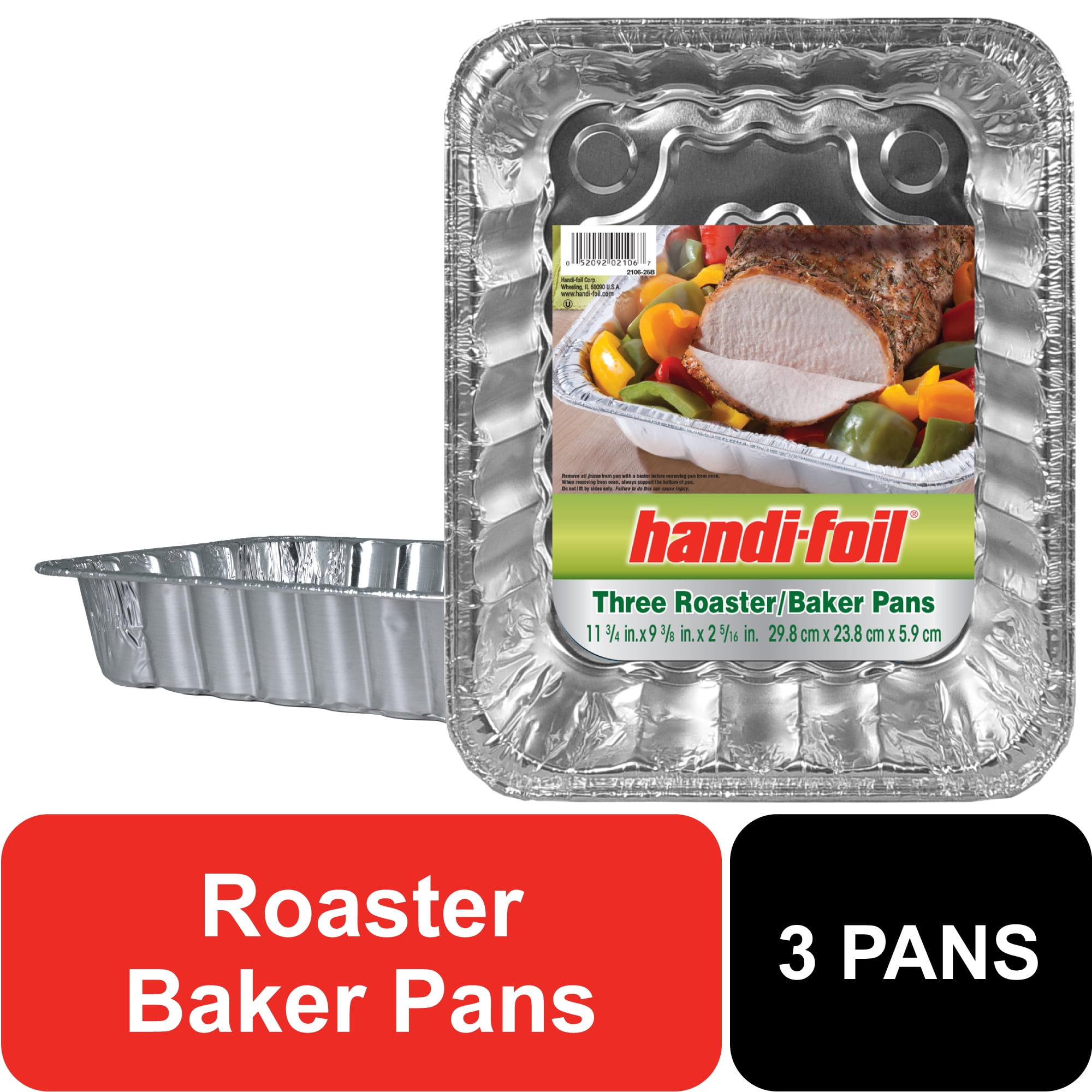 3 pack) Handi-Foil Aluminum Giant Rectangular Lasagna Pan, 1 Count
