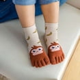 thumbnail image 2 of Kids Five Fingers Socks Cotton Non Slip Pilates Cute Animal Toe Socks, 2 of 4