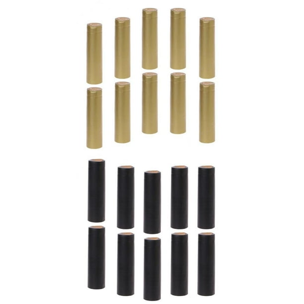 Cápsulas de botellas de vino retráctiles 200 Piezas de Botella , Cápsulas de PVC Retráctiles, Cubierta de Sellado, Negro, Dorado, 32 Mm Fanmusic Cápsulas de botellas de vino retráctiles