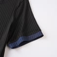 thumbnail image 6 of V Neck T-Shirt Men Knitted Ribbed Short Sleeve Casual Athletic Workout Pullover Tops Fathers Gift S-3XL, 6 of 8