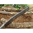 thumbnail image 5 of 15" Long Eagle Kukri Knife, 10" hand forged Damascus steel tang blade, Natural Bull horn scale with steel bolster, comes with Cow hide Leather sheath, 5 of 7