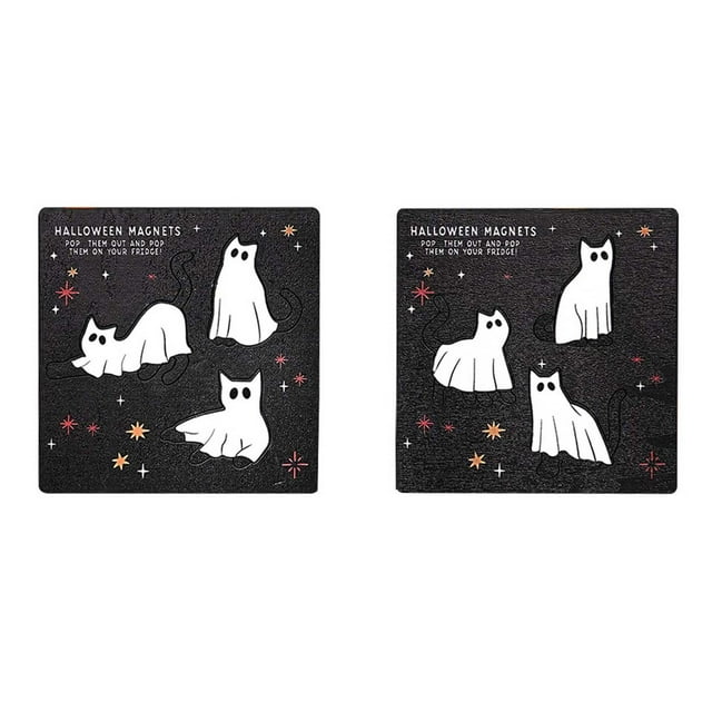 Halloween Refrigerator Witch Pumpkin Skeleton Stickers Decorative Fridge Set For Home Kitchen Party 6PCS