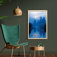 thumbnail image 2 of East Wall Art with Frame, Sunrise with Bamboo Raft at Yangshuo on Li River China Fishing Boat Scenic Mist, Printed Fabric Poster for Bathroom Living Room, 23" x 35", Royal Blue Aqua, by Ambesonne, 2 of 2