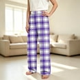 thumbnail image 5 of Edvintorg Kids Clothes Girls Elastic Waist Straight Leg Plaid Pants Loose Casual Home Pants Trousers with Pockets Loungewear 4-16Y, 5 of 6