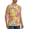 thumbnail image 2 of Uemuo Pink Donut and Blue Pattern Men's Sleeveless T-Shirt,Muscle Athletic Tank Top, Moisture-wicking Quick-dry Breathable Classic Tee Top for Gym Run Outdoor Sports-Small, 2 of 8