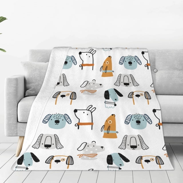 Fotbe Puppy Manta de Franela Acolchonada con Estampado, Súper Suave y Esponjosa, Extra Grande para Sofá, Cama, Uso Todo el Año-50"x40"
