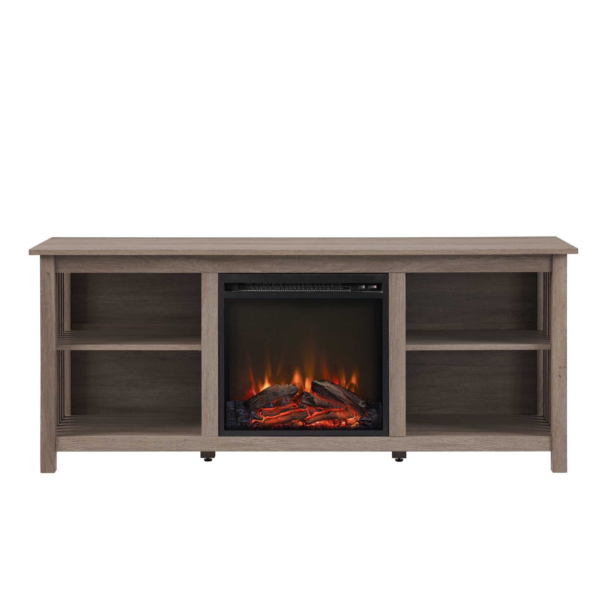 Walker Edison Mission Electric Fireplace TV Stand for TVs up to 65”, Driftwood