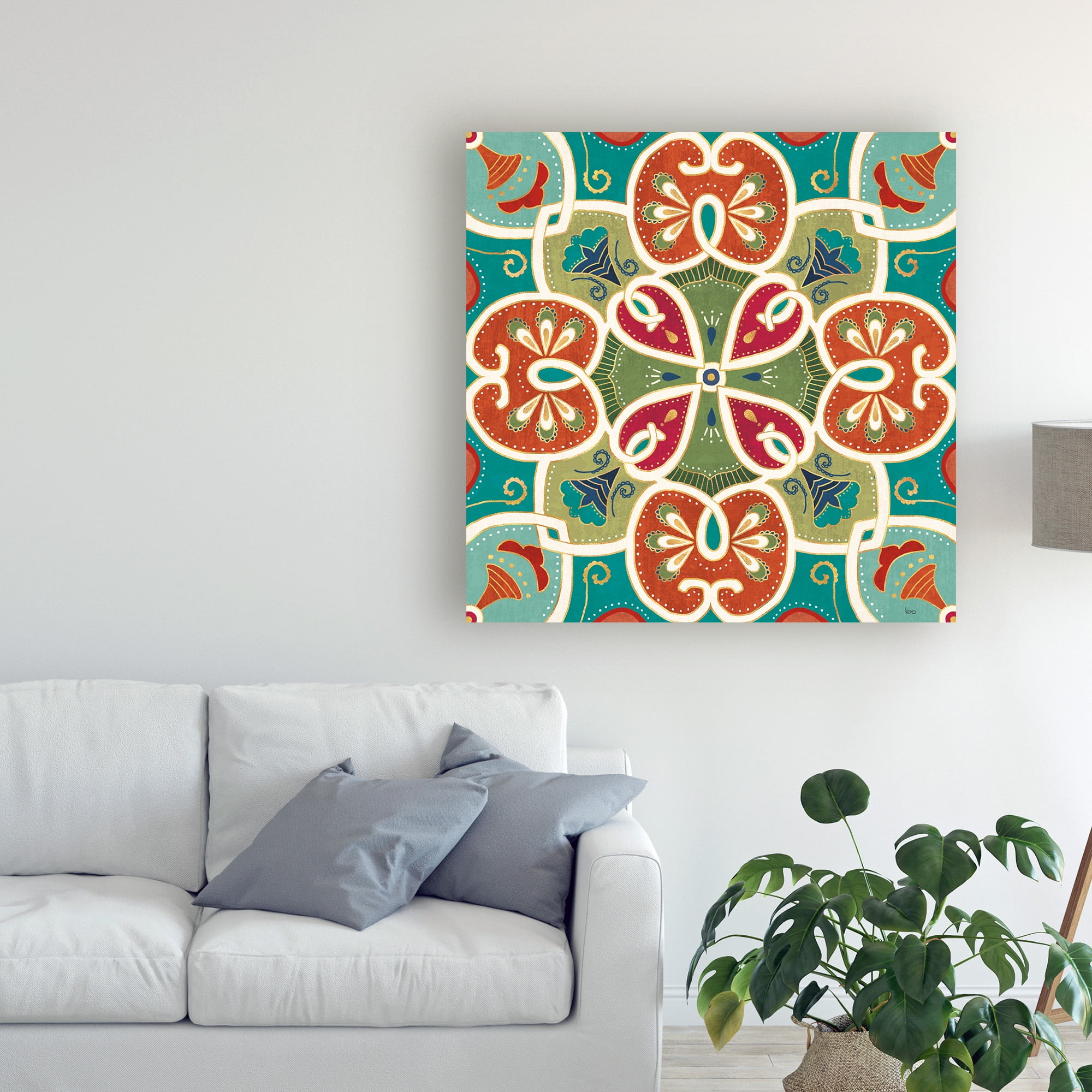 Trademark Fine Art 'Folk Floral 6' Canvas Art by Veronique Charron