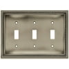 Brainerd 64737 Beaded Triple Toggle Switch Wall Plate / Switch Plate / Cover, Brushed Satin Pewter