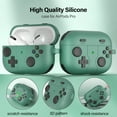 thumbnail image 2 of Allytechgroup Cute Case for Apple Airpods Pro 2nd Generation 202, Shockproof & Dustproof Earpods Case with Keychain, Soft Silicone Protective Cover Compatible with Apple Airpods Pro 2nd Gen,Green, 2 of 7