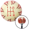 thumbnail image 1 of American Shifter  Red Shift Pattern OS15n Ivory Flame Shift Knob with M16 x 1.5 Insert Shifter Auto Brody, 1 of 1