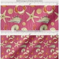 thumbnail image 2 of Soimoi Pink Cotton Cambric Fabric Stripe,Seashell & Starfish Ocean Print Fabric by the Yard 56 Inch Wide, 2 of 7