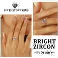 thumbnail image 3 of Beautlace Mom Adjustable Ring,925 Sterling Silver Love Heart February Amethyst Birthstone Open Rings Mothers'Day Birthday Jewelry Gifts for Her Mom Women Gandma, 3 of 12