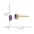 thumbnail image 4 of Auriga Fine Jewelry 14K Yellow Gold Oval Amethyst Stud Earrings for Women (L- 0.2 inch, W- 0.12 inch), 4 of 6