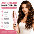 thumbnail image 2 of LEFINEE Automatic Hair Curler, Rotating Curling Iron with 4 Heat Settings, Negative Ion Technology, Dual Voltage Travel Hair Curler, Pink, 2 of 8