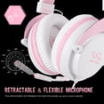 thumbnail image 4 of Auriculares para juegos USOTSO MPOWER Stereo para PS4, PC y móvil, color rosa, 4 of 7