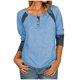thumbnail image 2 of ICHUANYI Clearance Women's Summer Fashion Long Sleeve Stripe Printing Tops Blouse(Light blue, L) ICHUANYI WER2023081503902, 2 of 5