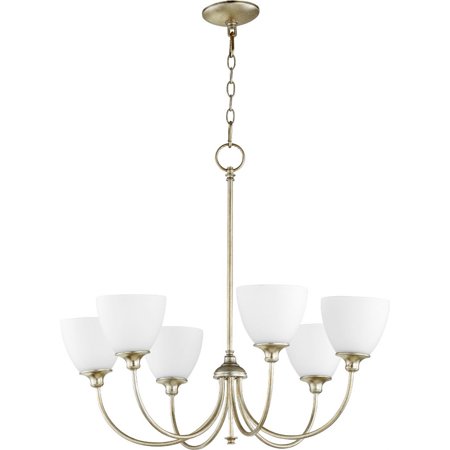 

6109-6-80-Quorum Lighting-Celeste - 6 Light Chandelier in Transitional style - 28 inches wide by 24.5 inches high-Aged Brass Finish