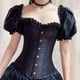 thumbnail image 4 of Faja moldeadora firme Herrnalise para mujer, corsé con mangas abullonadas sobre el busto, lencería, top gótico, vendaje, ropa interior erógena, color negro, regalo para el Día de la Madre., 4 of 8