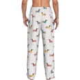 thumbnail image 3 of Uemuo Dachshund Dog Puppy Pattern Men's Wide Leg Palazzo Lounge Pants with Pockets Light Weight Loose Comfy Casual Pajama Pants-Large, 3 of 9